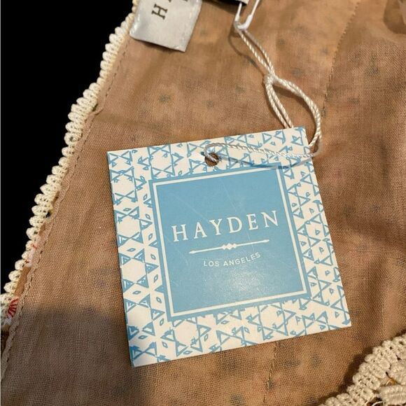 Free People Hayden boho crochet lace deep-V tie back crop top NWT size L - Picture 8 of 13